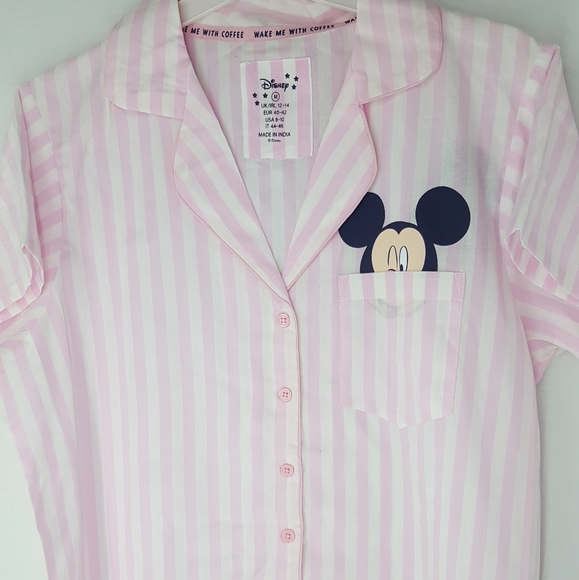 Mickey Mouse Bubblegum Stripped Fancy Pajama Set - Picture 5 of 11